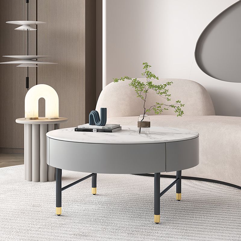 Modern Round Nesting Coffee Table Set Frame Coffee Table with Storage
