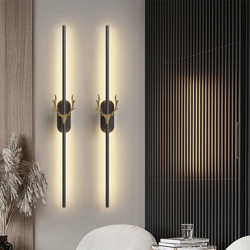 Disparo de pared en forma de línea LED con metal asquera simple moderno de montaje en la pared interior de la pared lámpara