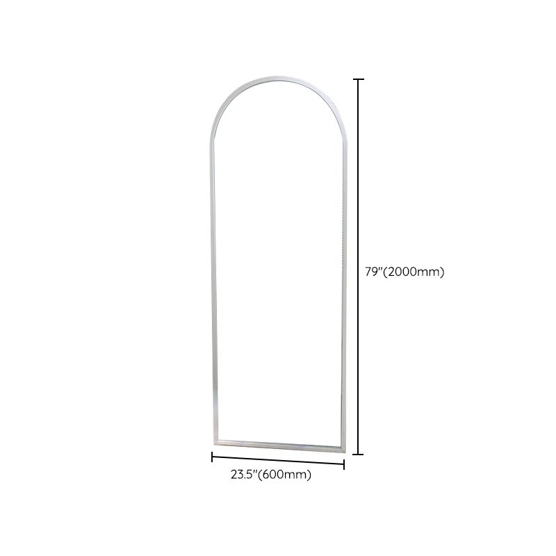 White Full Frame Single Fixed Panel, Half Partition Arched Waterproof Bathroom Screen