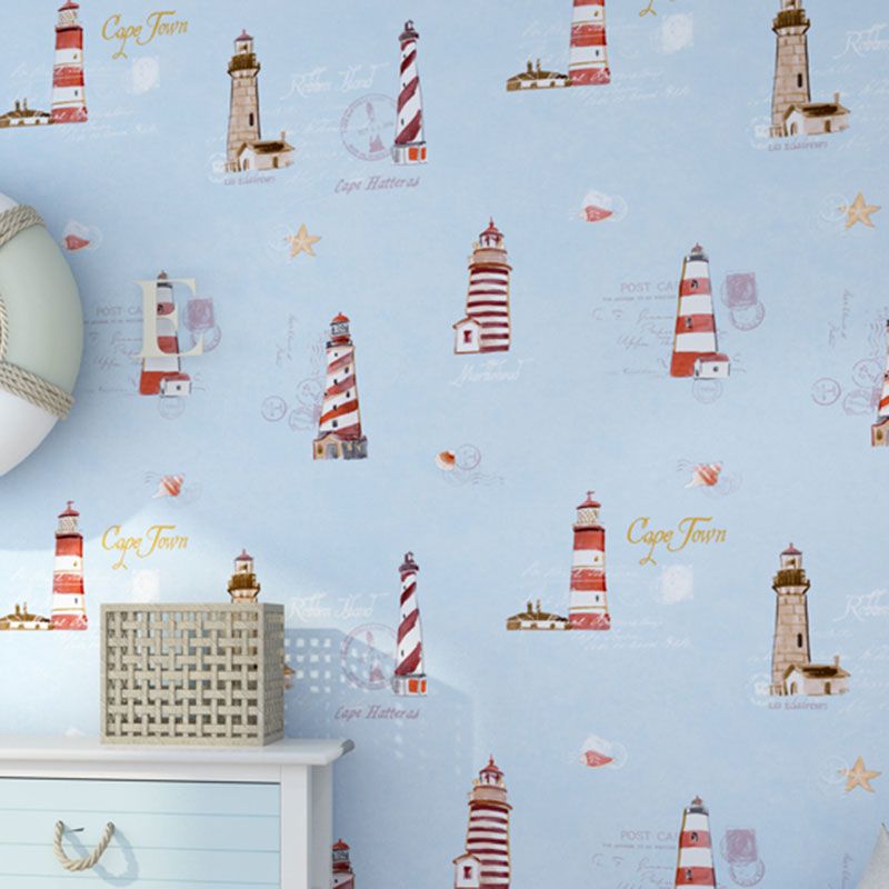 Cute Beacon Non-Pasted Wallpaper for Children's Bedroom, 31-foot x 20.5-inch