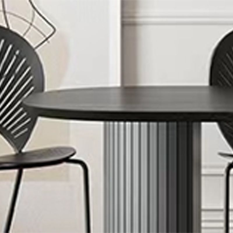 Modern Wooden Table Oval Dinner Room Kitchen Table in Black with Double Pedestal