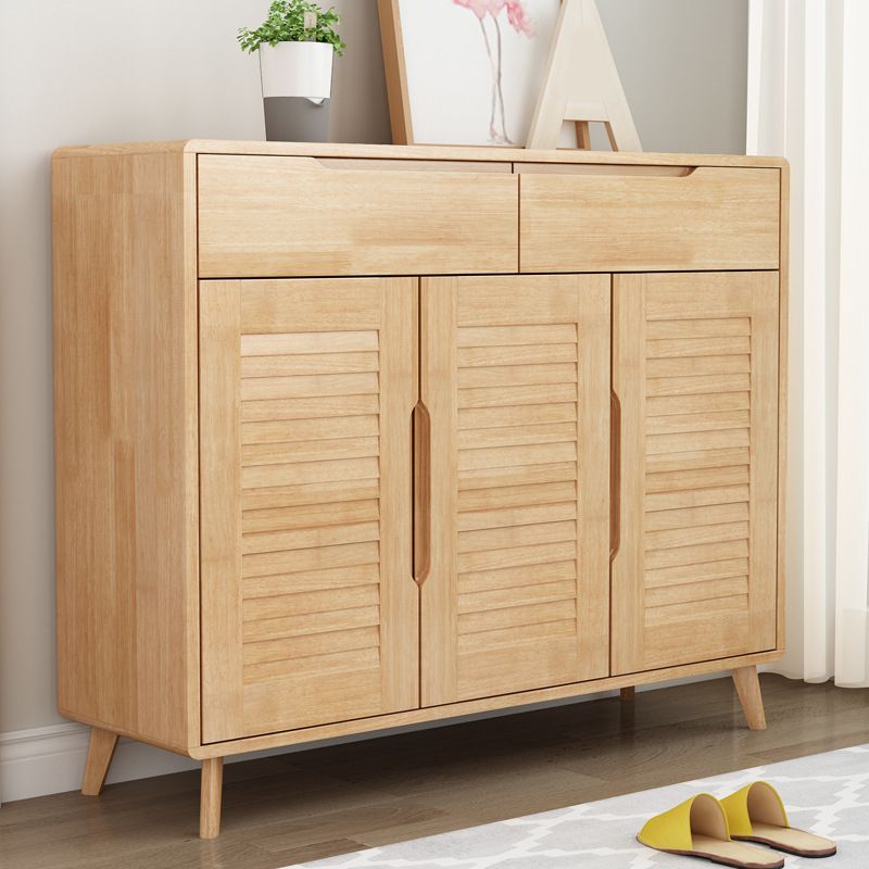Brown/Natural Door Cabinet 39.37"H Modern Accent Cabinet with Drawers