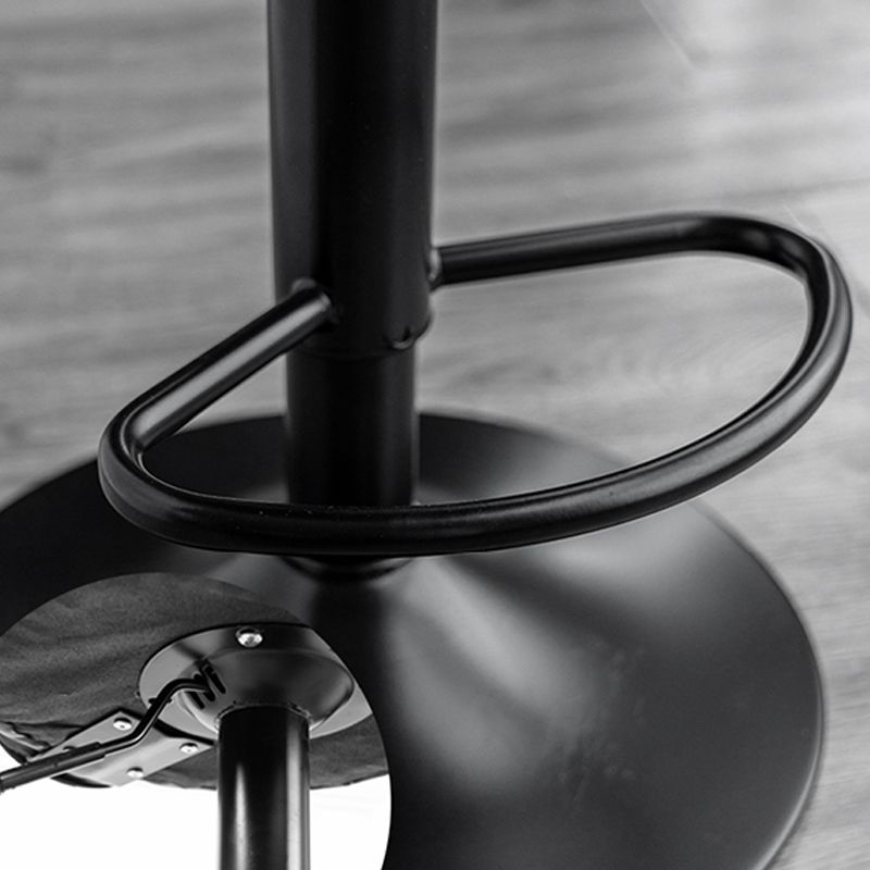 Contemporary Leather Swivel Barstool Indoor Bar Stool with Iron Legs and Low Back