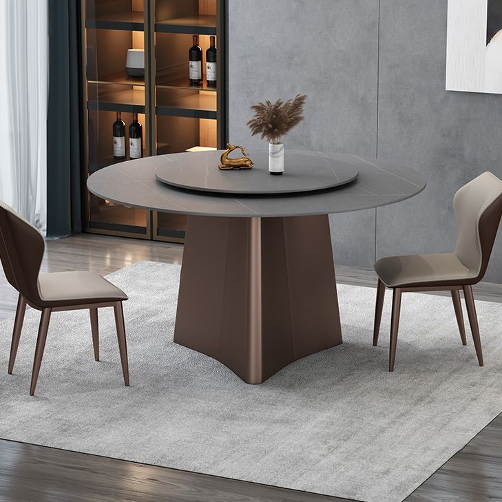Muebles de la base del pedestal redondo colección de comedor de piedra de estilo de lujo sin platillo giratorio