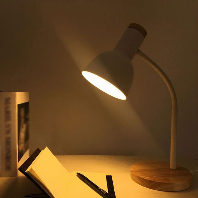 Modern Bell Shape Night Table Lamp Metal 1 Light Nightstand Lamp for Study