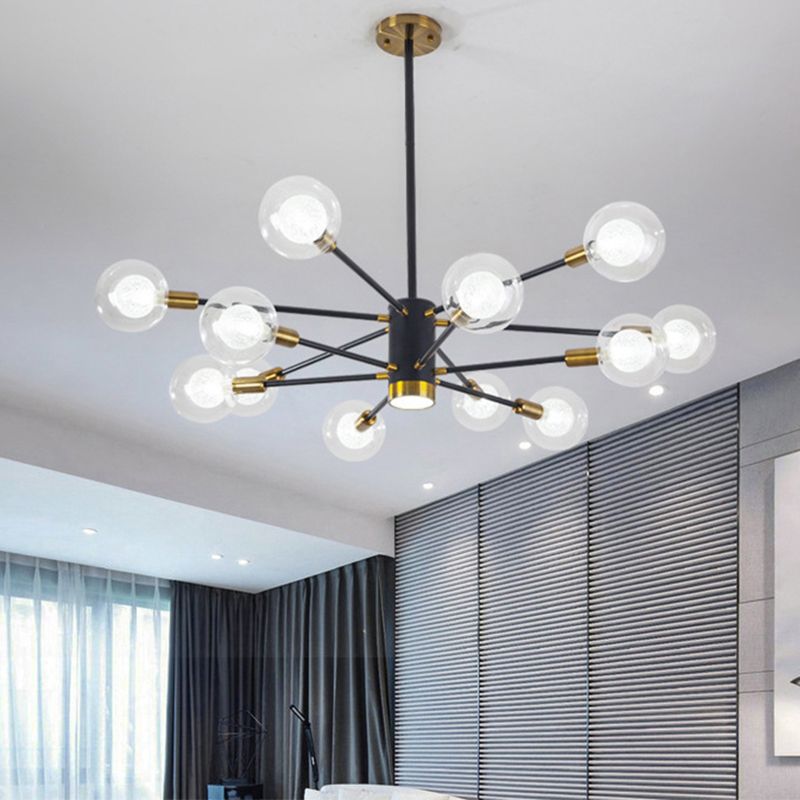 12 Lampadella in vetro leggero Lampaggio Light Minimalist Style Lampone dell'illuminazione in nero in nero