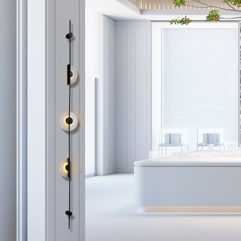 Matte Black Strip Shaped Sconce Minimalist Metal LED Wall Mounted Lamp for Hallway