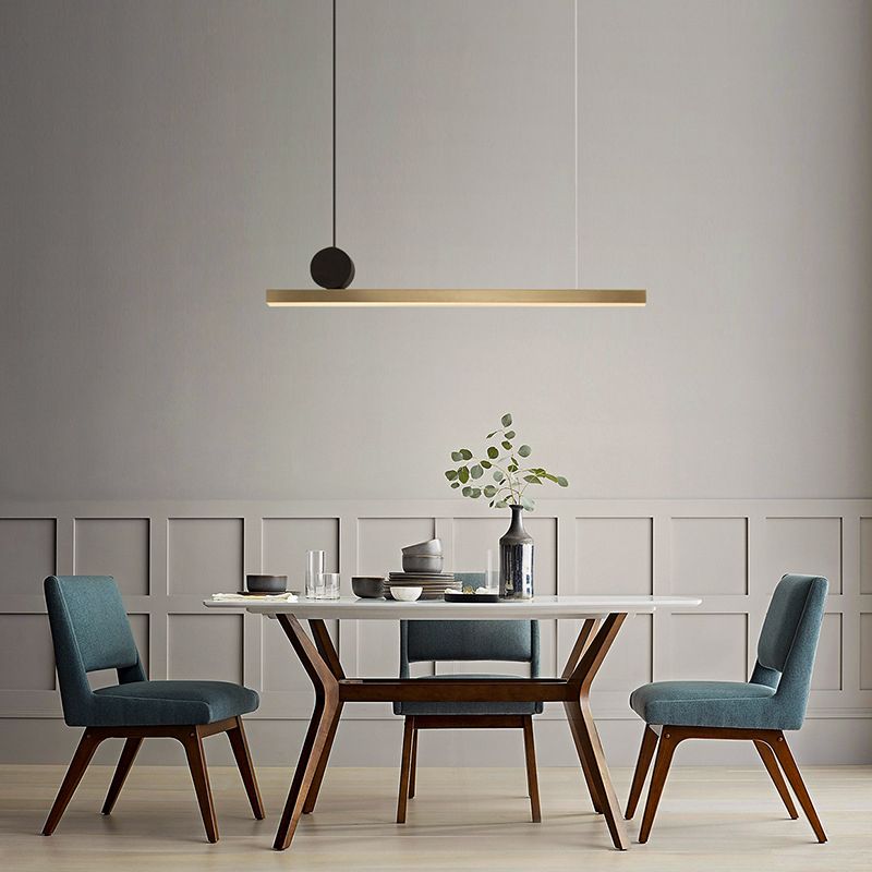 Luces lineales de la isla colgante accesorios de iluminación colgante minimalista de metal para restaurante