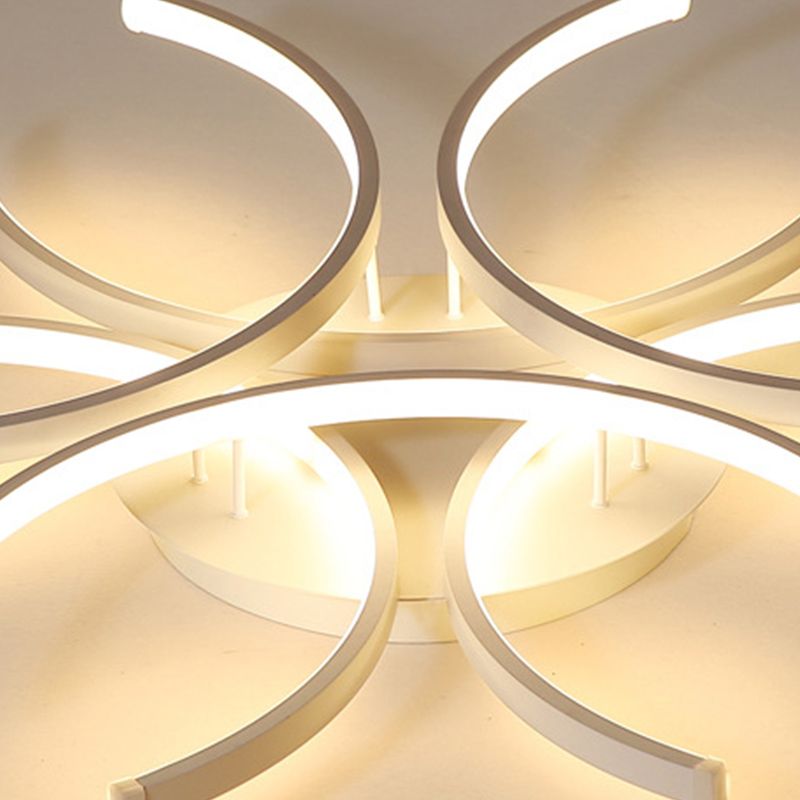 Metal Flower Flush Flush Light Modern Style Modern Style 6 Lights Fleus de montaje en blanco