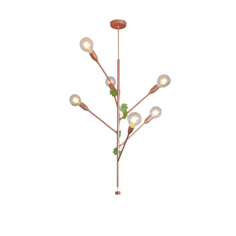 Lámpara de colgante de rama Metal moderno 3/6 luces de oro/rosa Gold Grupante para comedor para comedor