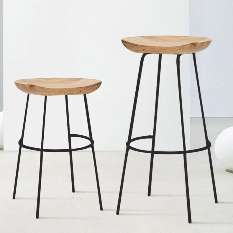 Solid Wood Modern Counter & Bar Stools Matte Finish Indoor Stools