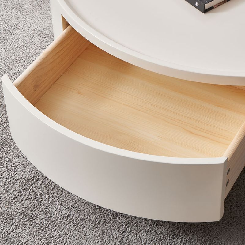 Wood Coffee Cocktail Table Drum Coffee or End Table with Storage