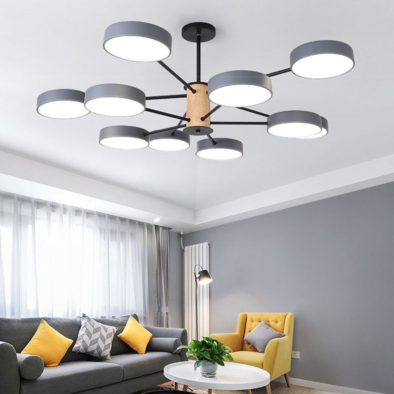 Moderne stijl cilinder kroonluchter verlichtingsarmaturen multi -lights metalen hangende lampen
