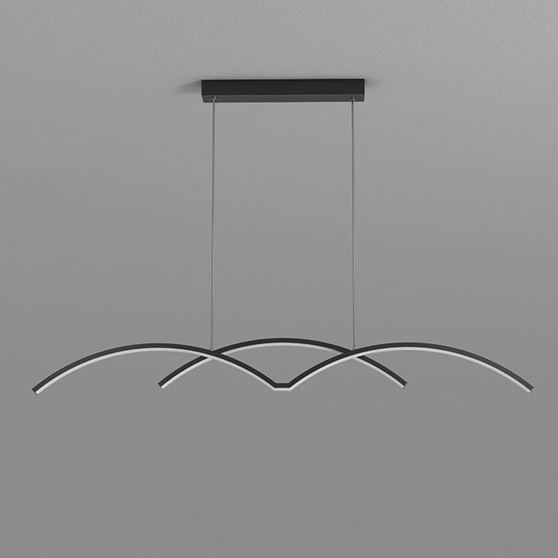 Linear 2 - Light Kitchen Light Fixture Contemporary Metal LED Ceiling Pendant Lighting