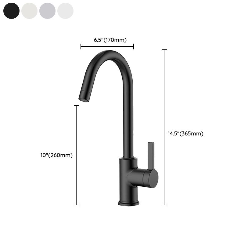 Modern Style Bar Faucet Stainless Steel Gooseneck Lever Handle Bar Faucet