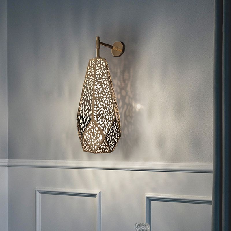 Chromation finition diamant murale moderne 1 tête de tête en acier inoxydable lumière murale avec design creux