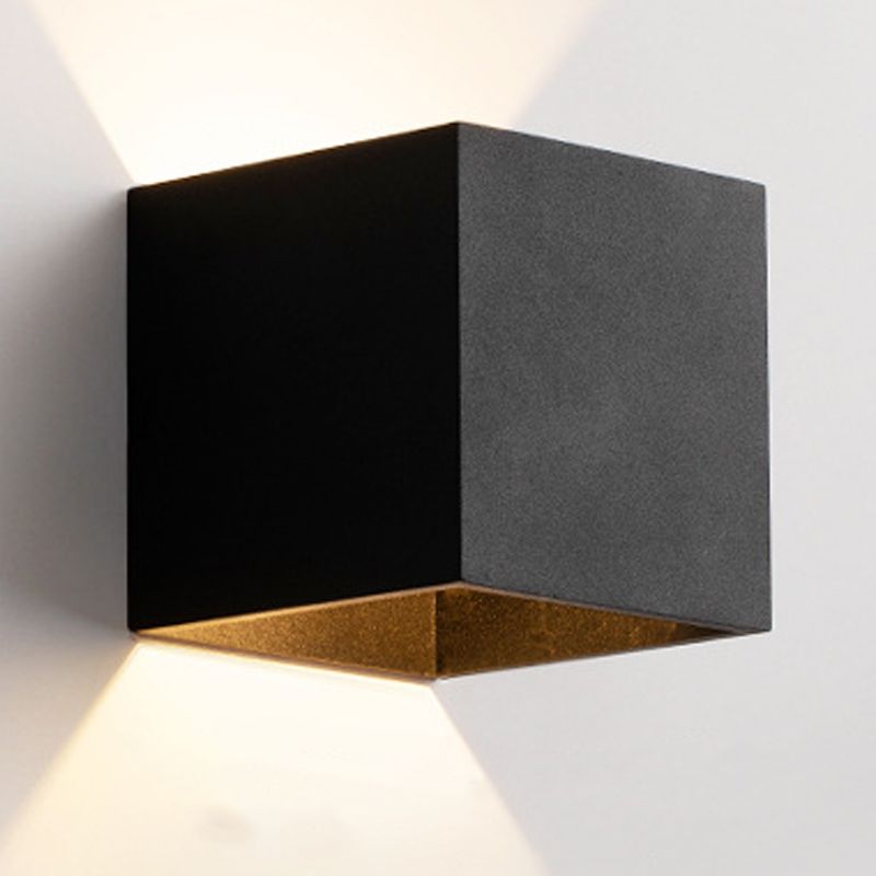 Iluminación de pared de metal de 2 luces lámpara de luz montada en la pared rectangular moderna