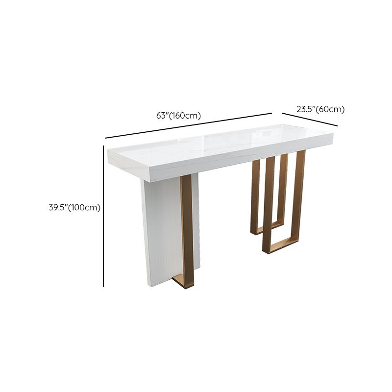 Faux Marble Top Counter Table Modern White Counter Table for Patio Use