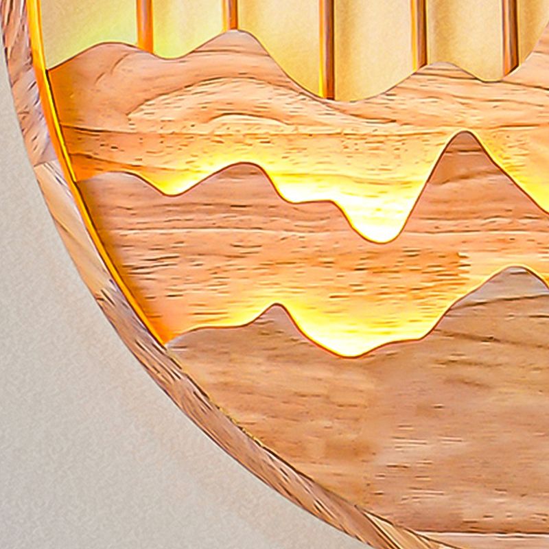 Modern Style Wooden Wall Sconce Simple LED Wall Mount Lamp for Living Room