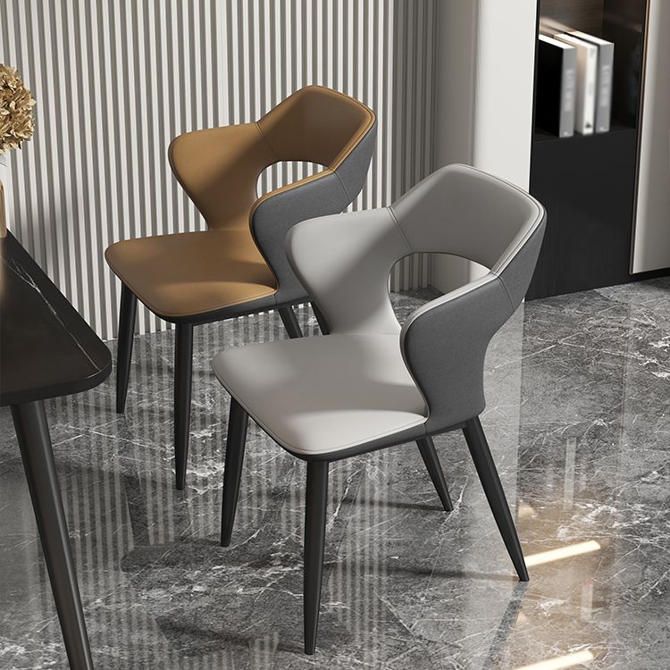 Nordic Metal Dining Chairs with Arm Indoor Open Back Dining Side Chair