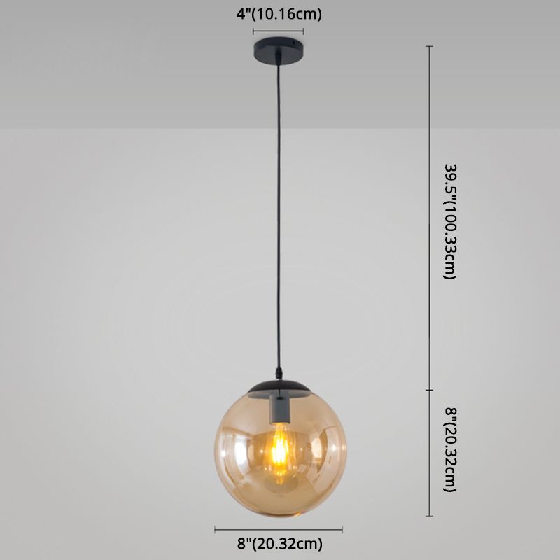 Minimaliste moderne à 1 lampe à la lumière Lumière Bubble Boule de verre transparent Lumière suspendue avec 39 "fil suspendu