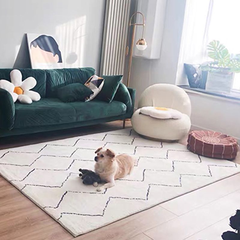 Stylish Area Carpet Trendy Zebra Print Indoor Rug Polyester Stain Resistant Carpet for Home Decor