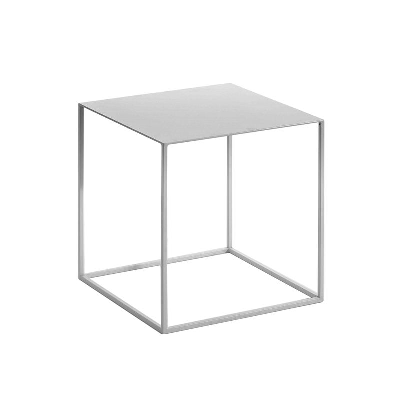 Mid-Century 15.7-inch Wide Iron End Table Frame Square Simple Side Table