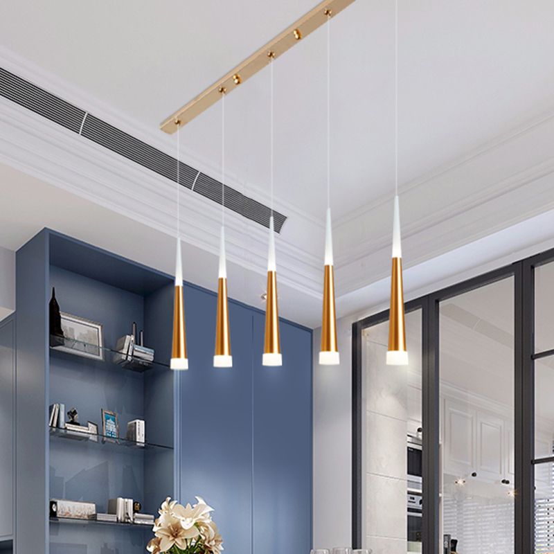 Nordic Style Pendant Light Cylinder Shape LED Ceiling Lamp with Acrylic Shade for Bedroom