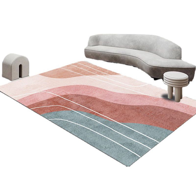 Modern Nordic Colorful Area Rug Carpet Stain Resistant Rug for Living Room