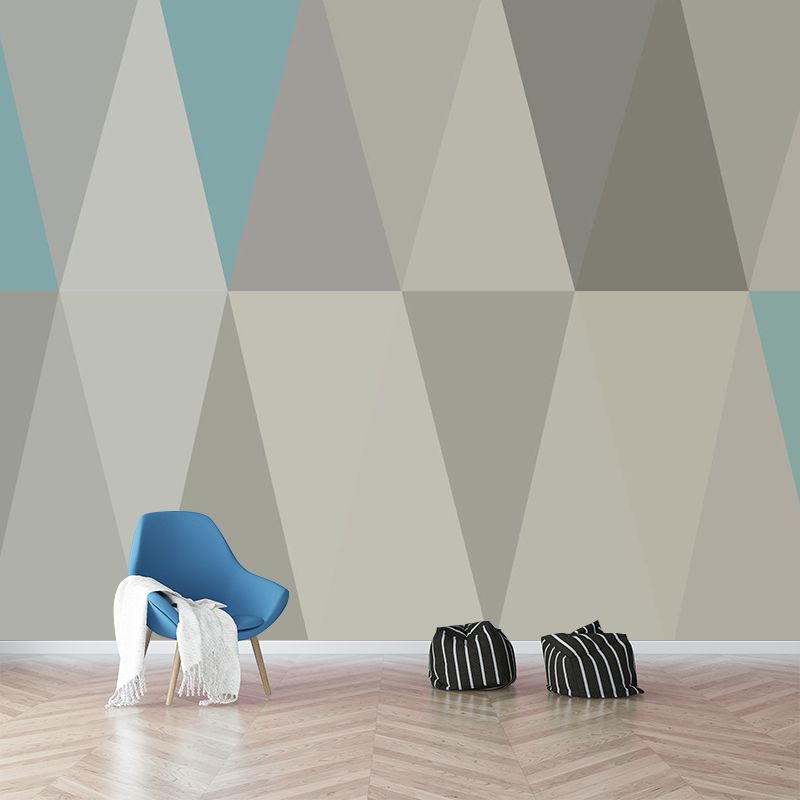 Illustration Rhombus Wall Mural Whole Wall Covering for Living Room, Made to Measure