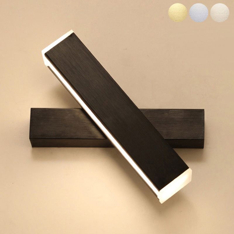 Minimalismo moderno Rectangle Sombra Media Medida de pared Metal 1 Luz de luz Luz de luz de luz