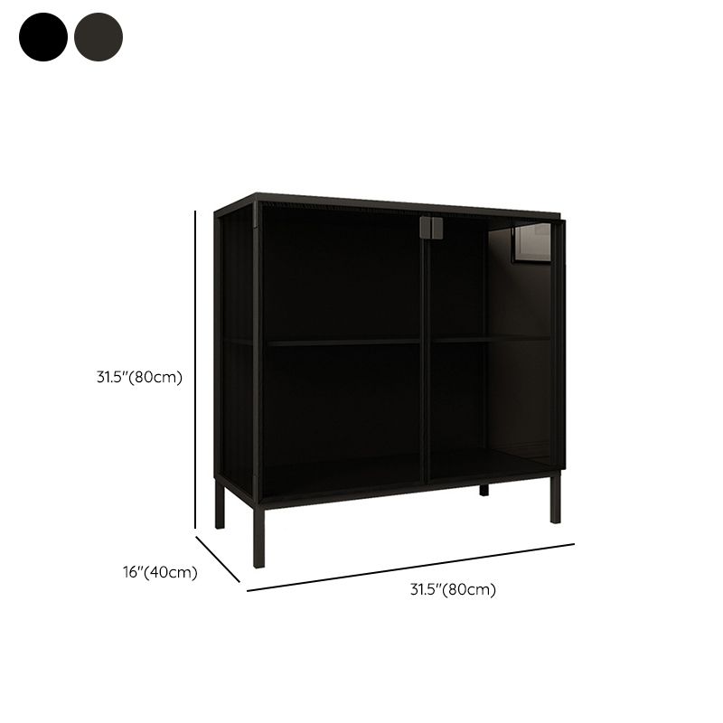 Contemporary Metal China Cabinet Glass Doors Display Cabinet with Doors