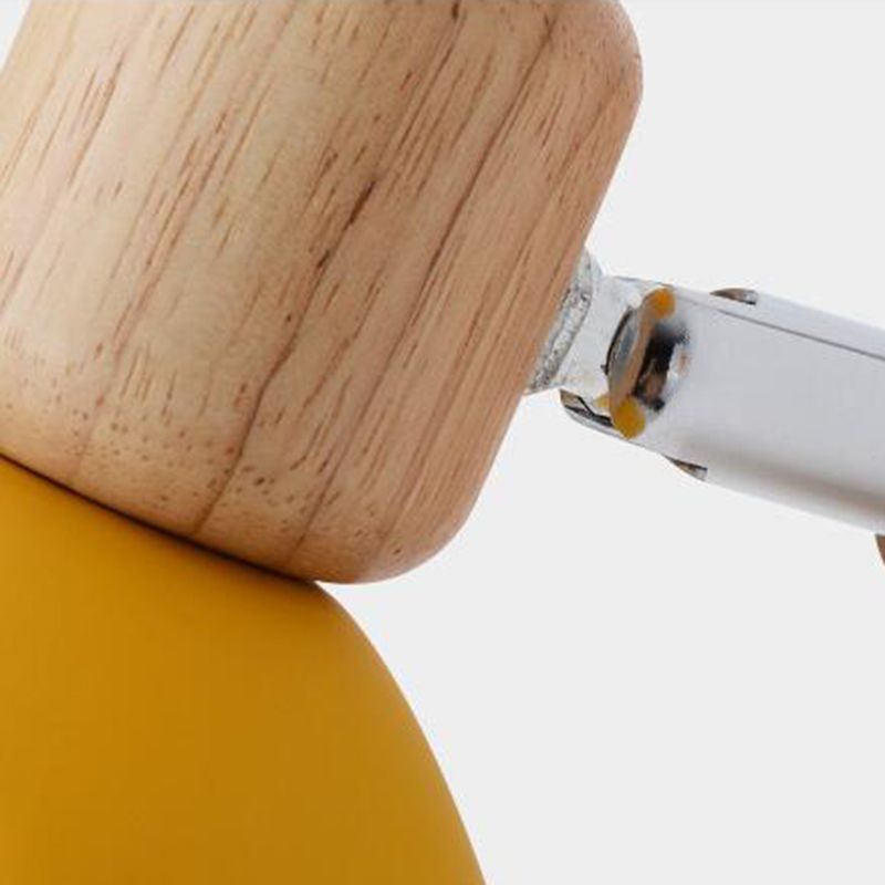 Nordic Metal Wall Light Geometric Colorful Wall Sconce with Wood for Living Room