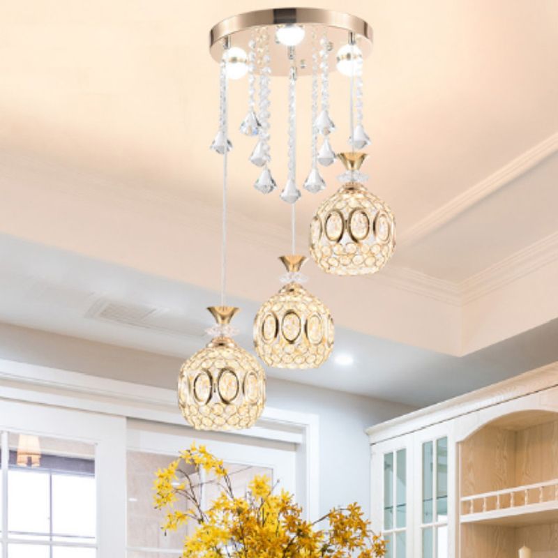 Globe hanglamp lamp armatuur moderne kristallen multi -light hangende lamp voor eetkamer