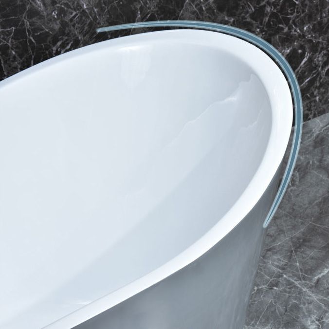 Modern Acrylic Freestanding Bathtub Soaking Single Slipper Tub in White