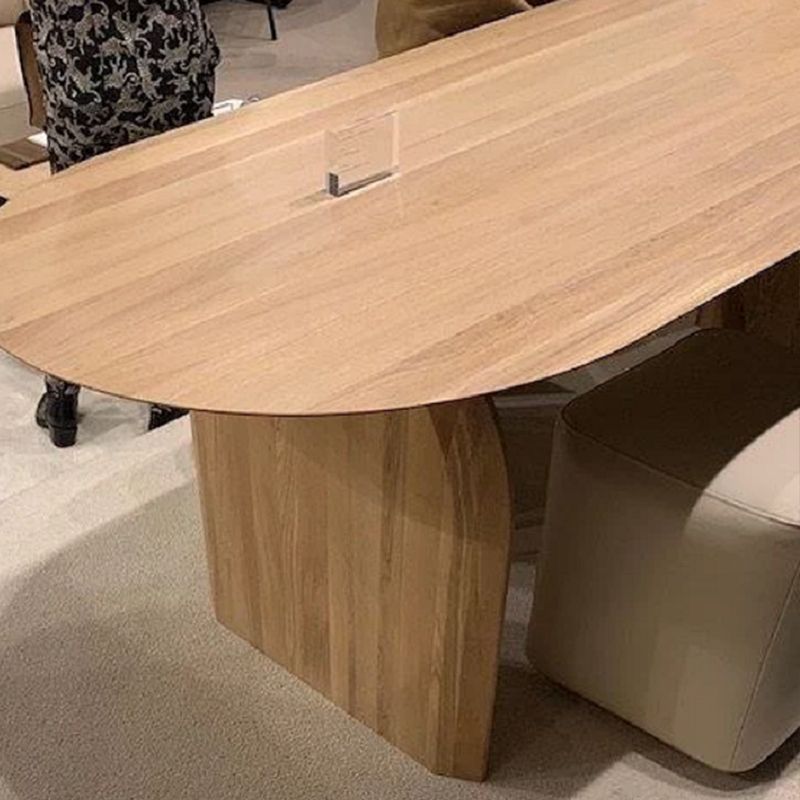 Contemporary Style Dining Table Solid Wood Natural Table for Home Kitchen