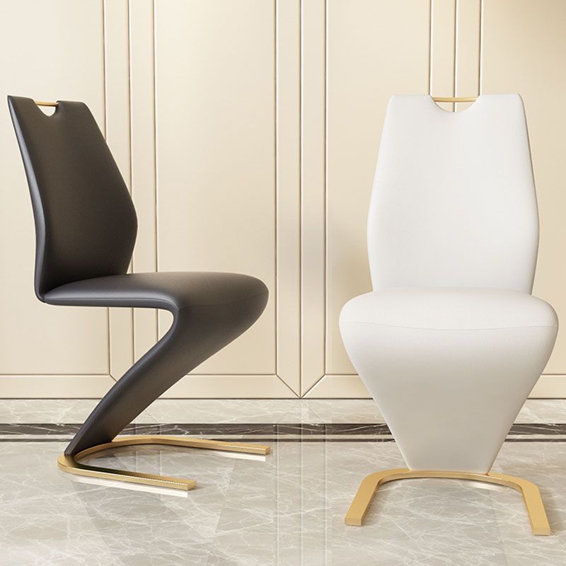 Chaises de salle à manger en similicuir de style scandinave, chaise à dossier solide pour cuisine (Ensemble de 2)