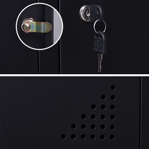 Black Steel Wardrobe Armoire Contemporary Hinged Wardrobe Cabinet