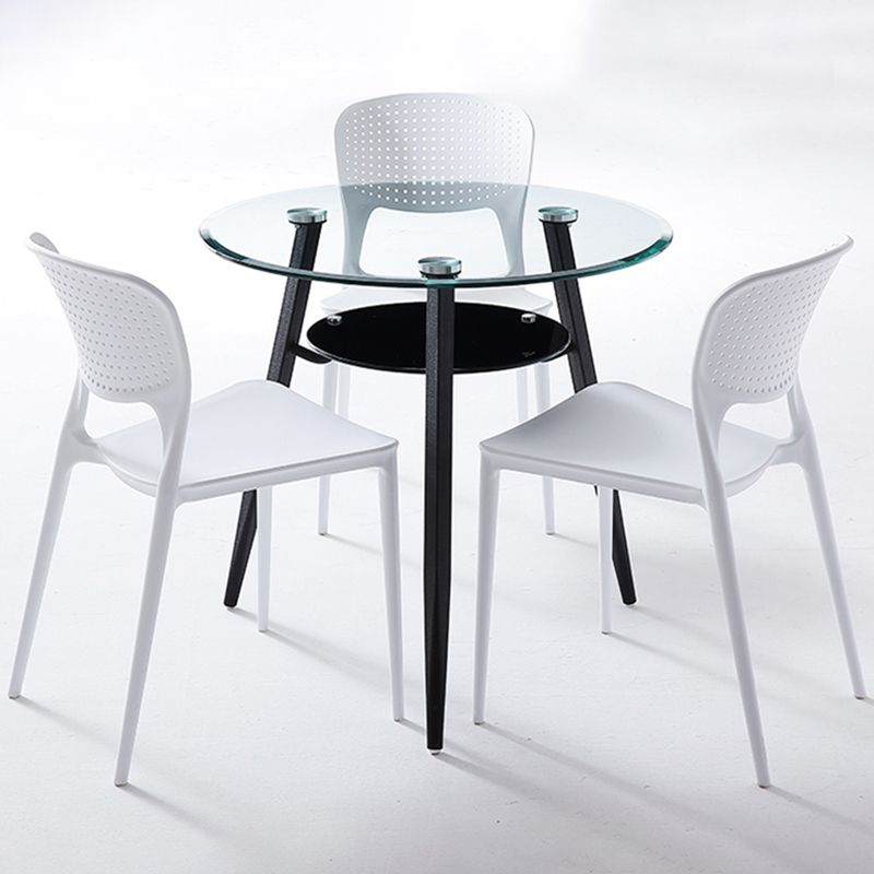Rundstativbasis Hausmöbel Clear Glas Esszimmersammlung für Zuhause