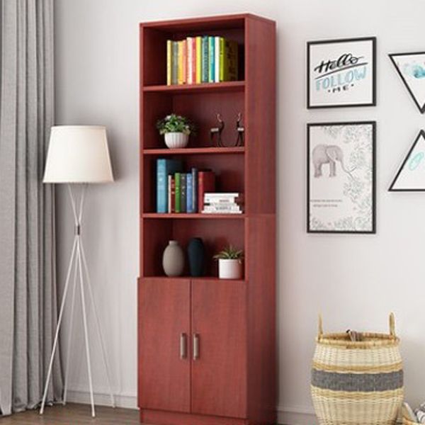 Manufactured Wood Standard Bookshelf Contemporary Closed Back Vertical Bookshelf