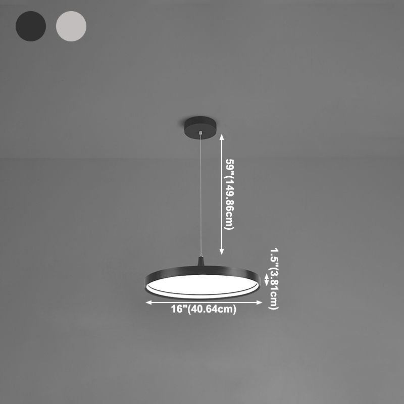 Moderne minimalistische LED -hangende lamp Aluminium cirkelvormige hanglamp met siliconen schaduw