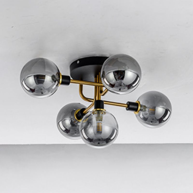 Forma de bola de vidrio al ras del techo de techo moderna luces múltiples iluminación de montaje al ras de color