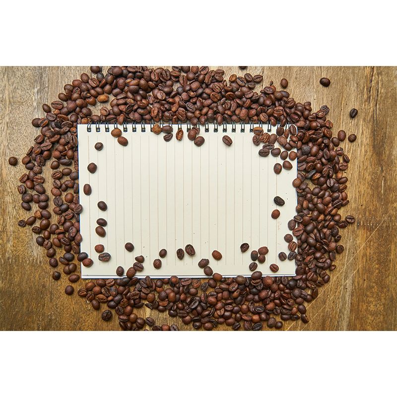 Contemporary Coffee Beans Mural Wallpaper for Shop Interior Decoration
