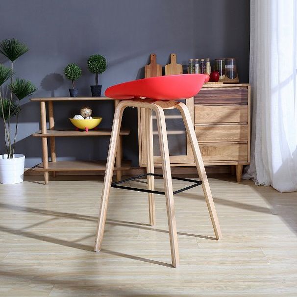 Sgabello da bar per interni con sgabello in legno massiccio contemporaneo con corda per cucina