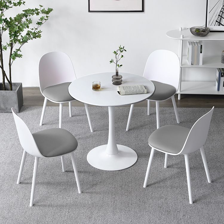 Minimalist Round Wood Dining Table with Tulip Style for 4 People