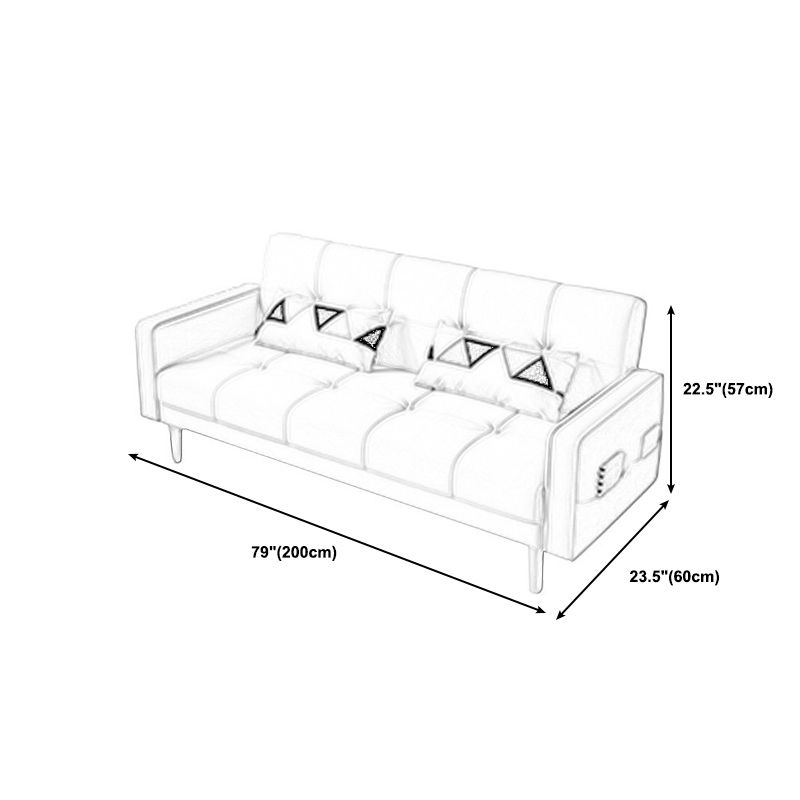 Zeitgenössisches Keks -Rücken -Sofa 22,44 "Hochquadrat -Armsofa Bett