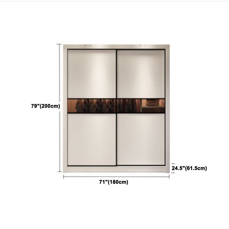 Contemporary Style Wardrobe White Color Wooden Wardrobe Closet for Bedroom