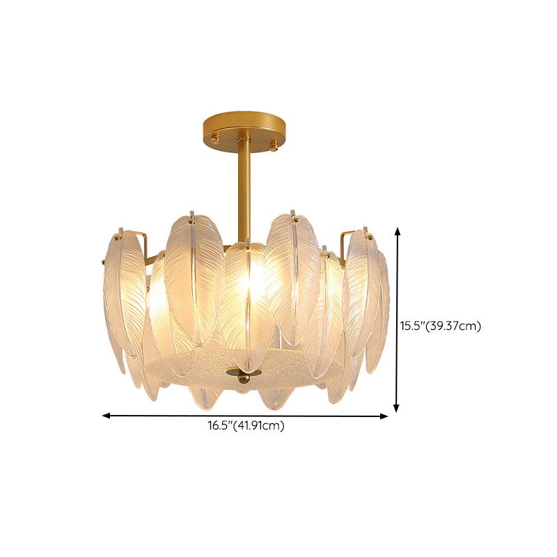 Nordic White Glass Shade Ceiling Lamp Simple Flush Mount Light Fixture