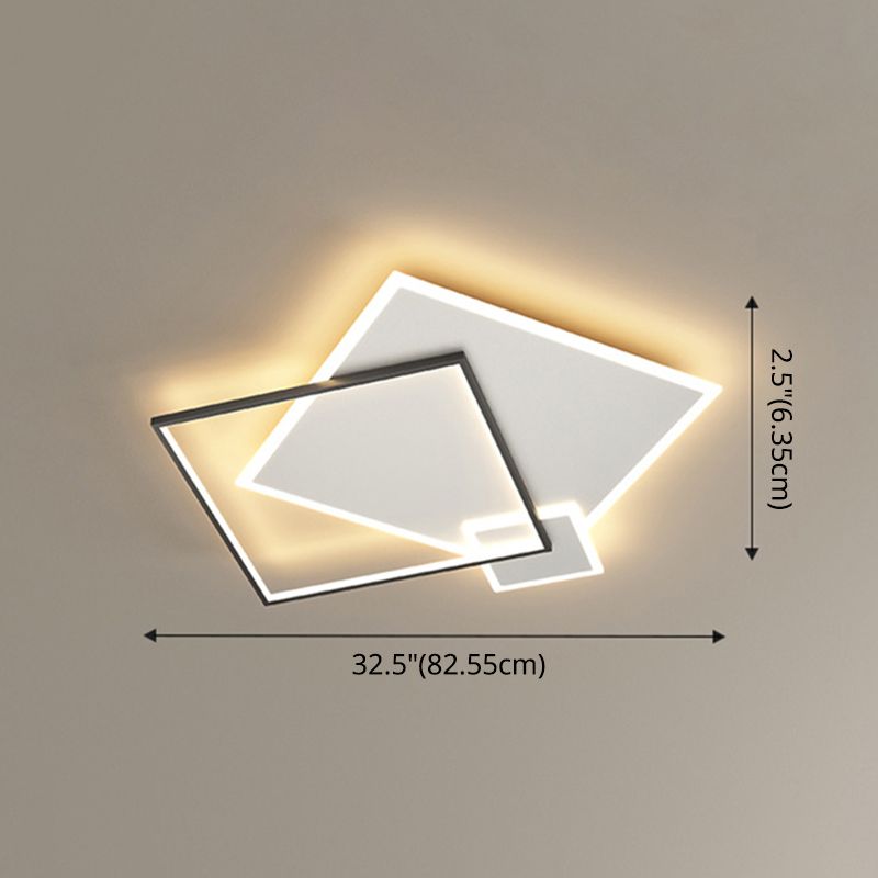 Concise Modern LED  Flush Mount Chandelier Metal Multi Quadrate Flush Light for Living Room