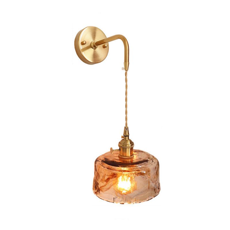 Binnen 1-Bulb Down Light Wall SCONCE LICHTING INDUSTRIËLE BRUIN GLAS SCONCE LICT BEMIDING